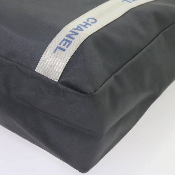 CHANEL Tote Bag Nylon Gray CC Auth yk9320 - Picture 15 of 16